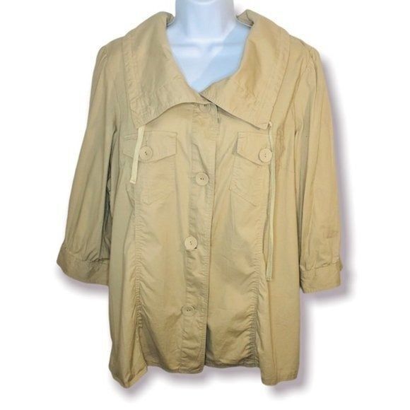 Penningtons Lightweight Summer Jacket Button Pocket Khaki Tan X 14/16 - Picture 1 of 12